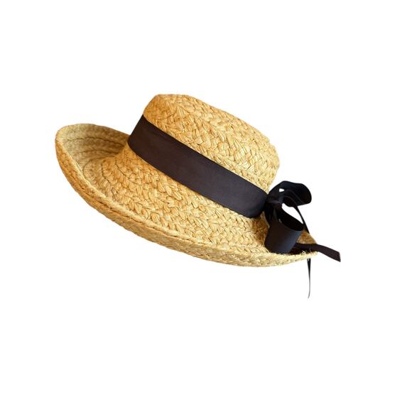 Scala Classic Straw Sun Hat Natural Grosgrain Ribbon Trim - Picture 2 of 7